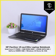 HP Pavilion 15-au136tx Intel Core i7-7500U 2.9GHz 8GB DDR4 RAM 256GB SATA SSD 940MX 4GB GPU Refurbished Laptop Notebook