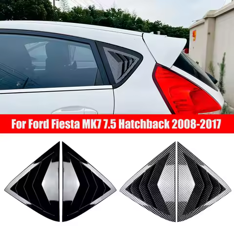 Pair Rear Side Window Louvers Shutter Cover Trim Car Accessories Left&Right Fit For Ford Fiesta MK7 