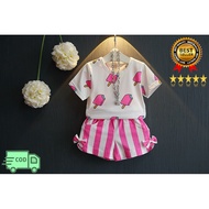 Ice cream girls' clothing set shirt and pants set