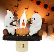 Ghost Campfire Flickering Plug in Night Light Halloween Ghost Pumpkin Night Light Halloween Decorati
