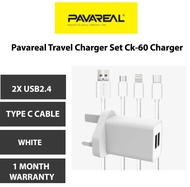 Original Pavareal 2.4A Charger Dual USB Fast Charging Adapter With Cable