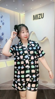 Bộ Pijama bigsize đùi lụa mặc nhà 50-100kg kg chất lụa hàn mềm mát
