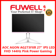 Fuwell - AOC AGON AG273FXR 27" IPS LED FHD 144Hz Pink Power Gaming Monitor (Pink &amp; White color) [3 Years Local On-Site Warranty]