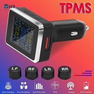 Ueblock✈ Car TPMS Tire Pressure Monitor LCD 4 External Sensors Tyre Temperature Warning