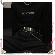 Y2 style ️ Punk Metal Chain Retro Belt Y2style European American Design Loose Korean Version Medium 