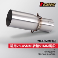 Motorcycle Exhaust Reducer Adapter 28/30/32/33/35/38/40/42/45mm to 51mm Stainless Steel Converter Pe