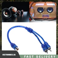 [cozyroomss.sg] 1pc 30cm RCA Car Audio 2 Male to 1 Female Copper Aluminum Y Splitter Cable Adapter