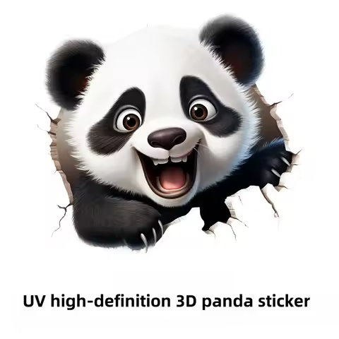 HD 3D Panda Car Stickers Scratch Covering UV Cartoon Car Body Door Stickers Personalized Creative 3D