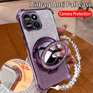 For Relame C71 C 71 C73 C 73 C75 C 75 Realme C71 4G 5G 2025 Bling Glitter Lanyard Plating Bracket Fo