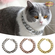 CEYOU Chain Dog Collar, Cat Dog Gold Necklace Adjustable Pet Necklace, Fashion Chain Collar Gold Col