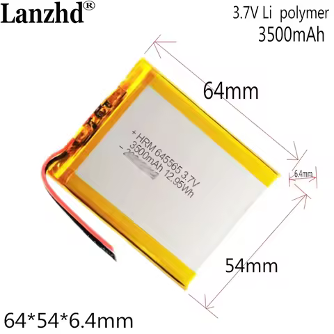 645464 Polymer Lithium Battery 3.7V 3.8V 3500mAh For Wireless Charging Medical Device 645565 Lithium