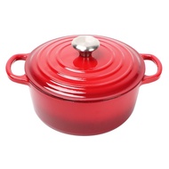 HY&amp; Qianleou Enamel Steamer Thickened Cast Iron Pot Pig Iron Enamel Stew Pot Induction Cooker Universal Soup Pot22/24/26