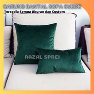 HIJAU Razal - Thick, Smooth Suede Sofa Cushion Cover 30x30 30x50 Bottle Green Color