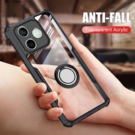 Transparent Acrylic Back Cover for Honor 600 Lite 400 200 Pro Lite 400 Smart Case Magnet Holder Ring