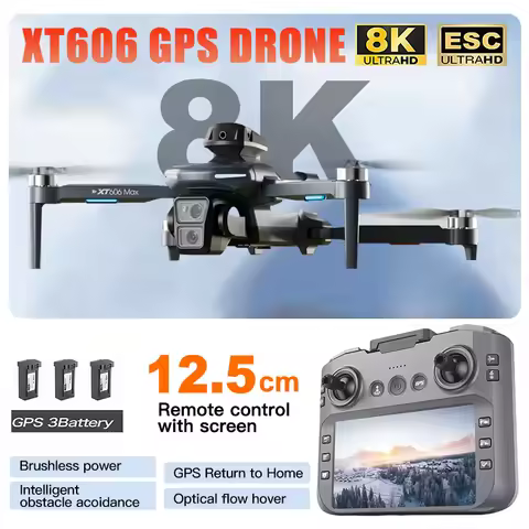 XT606 MAX 3 battery Drone 4k 8K HD Professional Camera FPV Wish Screen Drone 360° Obstacle Avoidance