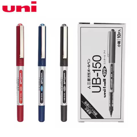 10 Pcs/Lot Japan UNI UB-150 gel pen boxed straight liquid student uni-ball eye micro pen signature b