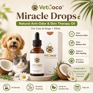 VetCoco Miracle Drops Pet Skin Oil | Dog Allergy Relief | Itchy Skin & Paw Redness Care
