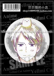 Bandai | Axis Powers Hetalia Anime Badge Italy China UK USA Anime Character Pin Collectible Merchand
