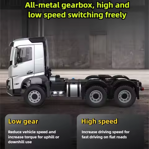 6X4 Double E E013 1/14 Remote Control Tractor Truck FMX RC Car 2-Speed Transmission Vehicle Model Me