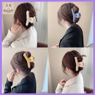 COD Autumn Winter Furry Grab Clip Back Head Plate Hair Clip Headdress French Shark Clip Plush Hair C