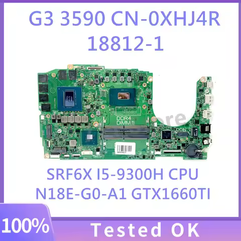 18812-1 XHJ4R 0XHJ4R CN-0XHJ4R For DELL G3 3590 Laptop Motherboard N18E-G0-A1 GTX1660TI GPU With SRF