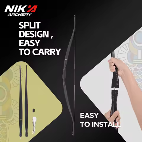 Nika Archery 59in ET-16 Assyrian Carbon Traditional Bow 14-50lbs@28 Outdoor Hunting