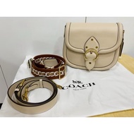 Coach beat saddle 馬鞍包 米白色