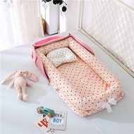 Baby Nest Bed with Pillow Cotton Portable Crib tilam baby set newborn katil baby set tilam baby newb