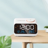 DFYER56 Adjustable Volume FM Radio LED Alarm Clock Thermometer USB Charging Digital Table Calendar 2 USB Ports Hygrometer Sleep Timer Bedroom