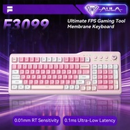 AULA F3099 Office for girl Silent Membrane Keyboard 99 Keys Tri-mode RGB Knob Control for Wireless O