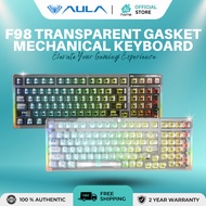 AULA F98 Transparent Gasket Gaming Mechanical Keyboard 99 Keys Tri-Mode Connectivity RGB 4000mAh