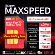 ซิมเทพFAST70 เน็ตแรงสูงสุด 1000Mbps โทรฟรีในเครือข่ายทรูและดีแทค นาน 1ปี ส่งฟรี NET PLUS