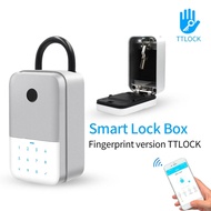 Key Safe TTlock Fingerprint Bluetooth Wifi Digital Key Box App Remote Unlock Wall Mount Security Lock Box Safety Box Padlock