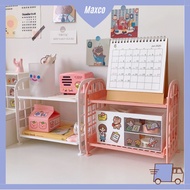 ❤️Maxco❤️ Double Layers Destop Rack/ Makeup Storage/ Stationary Box Table Desk Organizer Rak Penyimp
