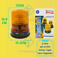 Lampu Suar Pusing Cahaya LED 12V-24V Beacon Lamp Amaran BRITAX (Kuning) Strobe Lori Treler Trak