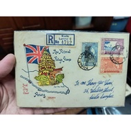 Penang Malaya Pictorial Private FDC 25 July 1957 3v stamp (High Value $1, 50c, 5c) Ayer Itam Temple 