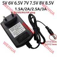 5 V 6v 6.5V 7v 7.5V 8v 8.5 v universal power adapter 110V 220V AC/DC 6 6.5 7 7.5 8 8.5 Volt v 1.5a 2
