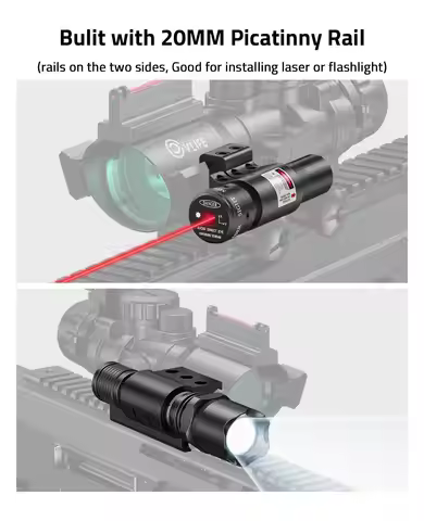 CVLIFE Compact 4x32 Prism Optics Scope Red & Green & Blue Illuminated Reticle Scopes with Fiber Opti
