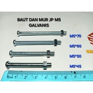 10 pieces of jp m5*45 - 50 - 60 - 70 (4.5 cm to 7 cm) Galvanized Plus Screwdriver Wrench