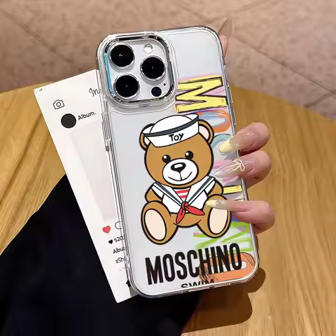 Fashion Phone Case For IPhone 18 17 16 Air E 15 14 13 12 11 Plus Pro Max ElectroplatedM-Moschino Tra