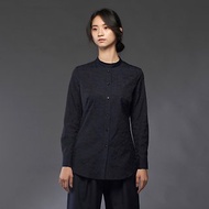 黑藍迷彩隱形口袋長袖襯衫-日本純棉布料