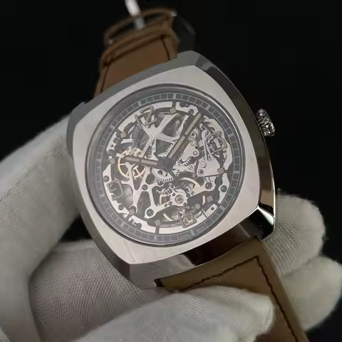 Gull Tron Men Automatic Watch 43MM Classic Mechanical Wristwatch Luminous Sapphire Mirror ST25 Hollo