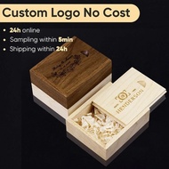 Free Engraving Wooden Unfinished Storage Box With Slide Top for Necklace Ring Jewels or USB Wood Box