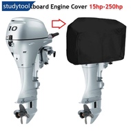 STUDYTOOL 15-250HP 210D Waterproof Motor Engine Boat Cover Yacht Half Outboard Anti UV Dustproof Cov