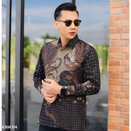 Kemeja Batik Alisan Lengan Panjang Pria Dewasa Reguler Slim Fit