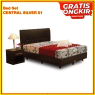 [Bed Set] Central Silver 120x200 Kasur Spring Bed Set X1