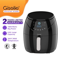 (Digital 12 Modes) Giselle 6.8L Digital Air Fryer with Touch Control Timer Temperature Control 1800W - Black KEA0206