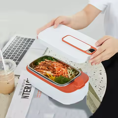 Wireless Portable Electric Lunch Box With Heating Hot Work Food Heater Packed Lunch Thermal Insulati