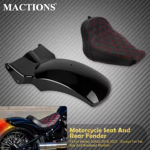 Motorcycle Driver Solo Seat Rear Fender With LED Brake Turn Signal Light For Harley Softail Slim Del