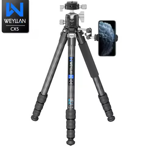 Carbon Fiber Tripod for Camera Professional Lightweight Compact Tripod for Travel Camera Stand with 